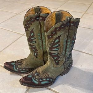 Old Gringo 13” butterfly cowboy boots, EUC